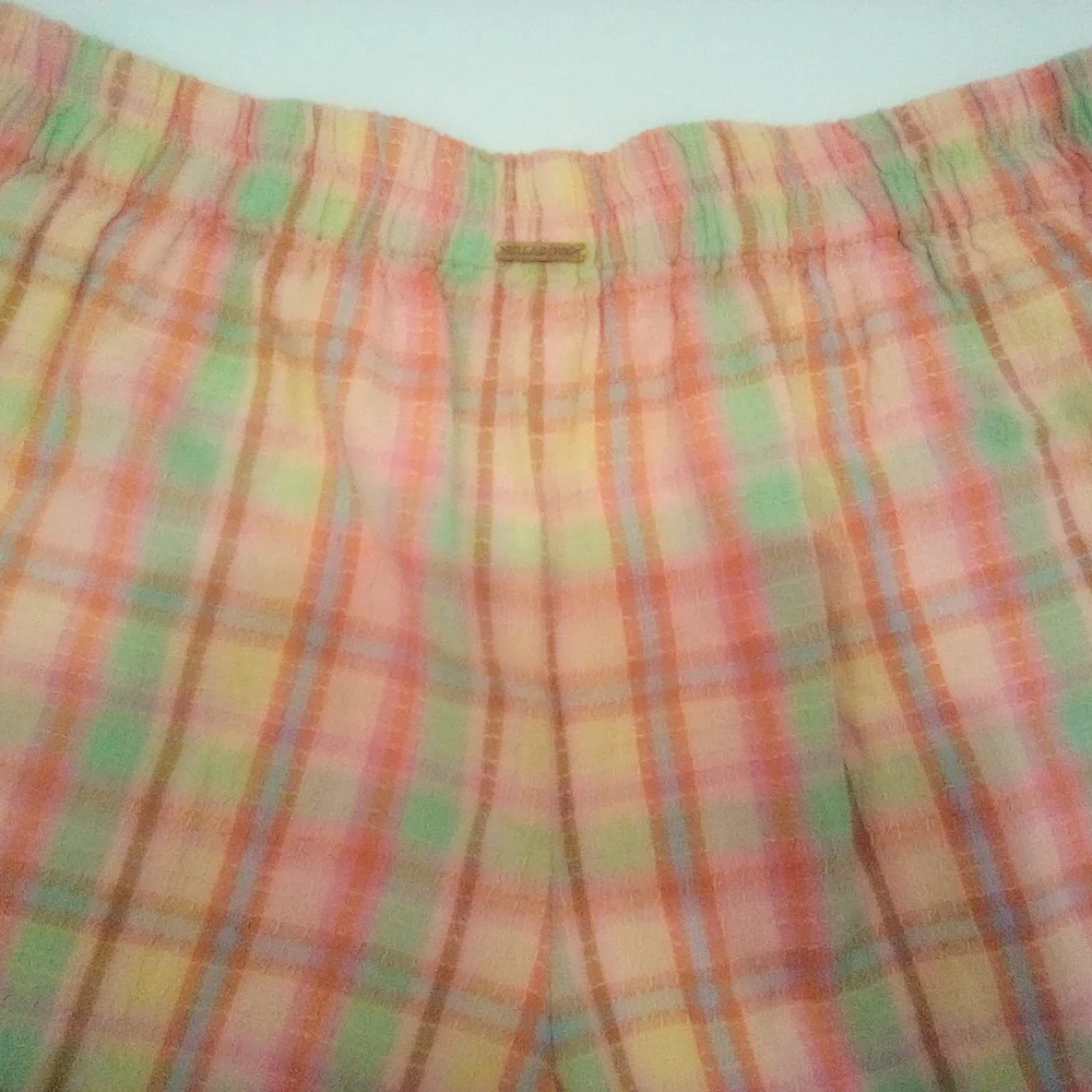 Billabong 100% Cotton Pastel Plaid High Waist Shorts Size M Vacation Summer